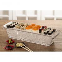 Bandeja Servir Retangular Com Tampa 15x50 Branca Em Policarbonato Linha Profissional Cook Vem