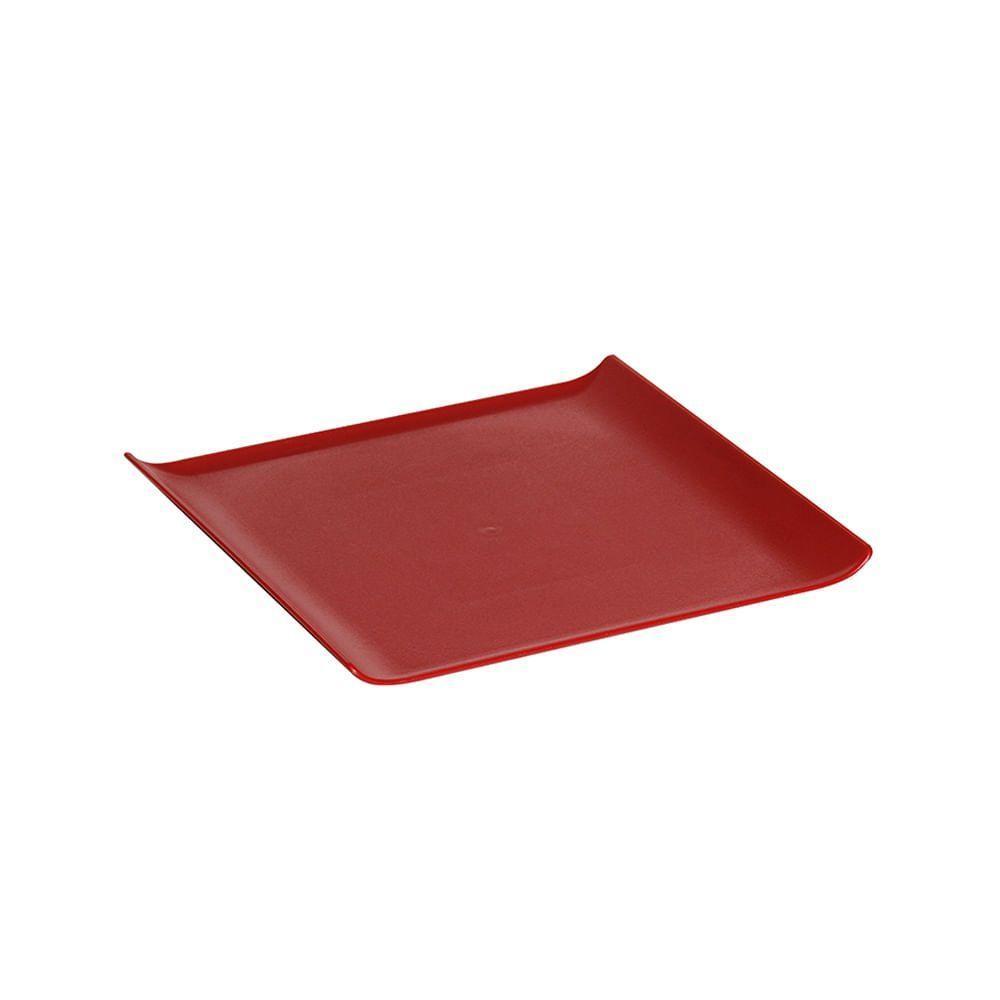 Bandeja Servir Quadrada 30x30 Vermelha Em Policarbonato Linha Profissional Cook Vem - 1