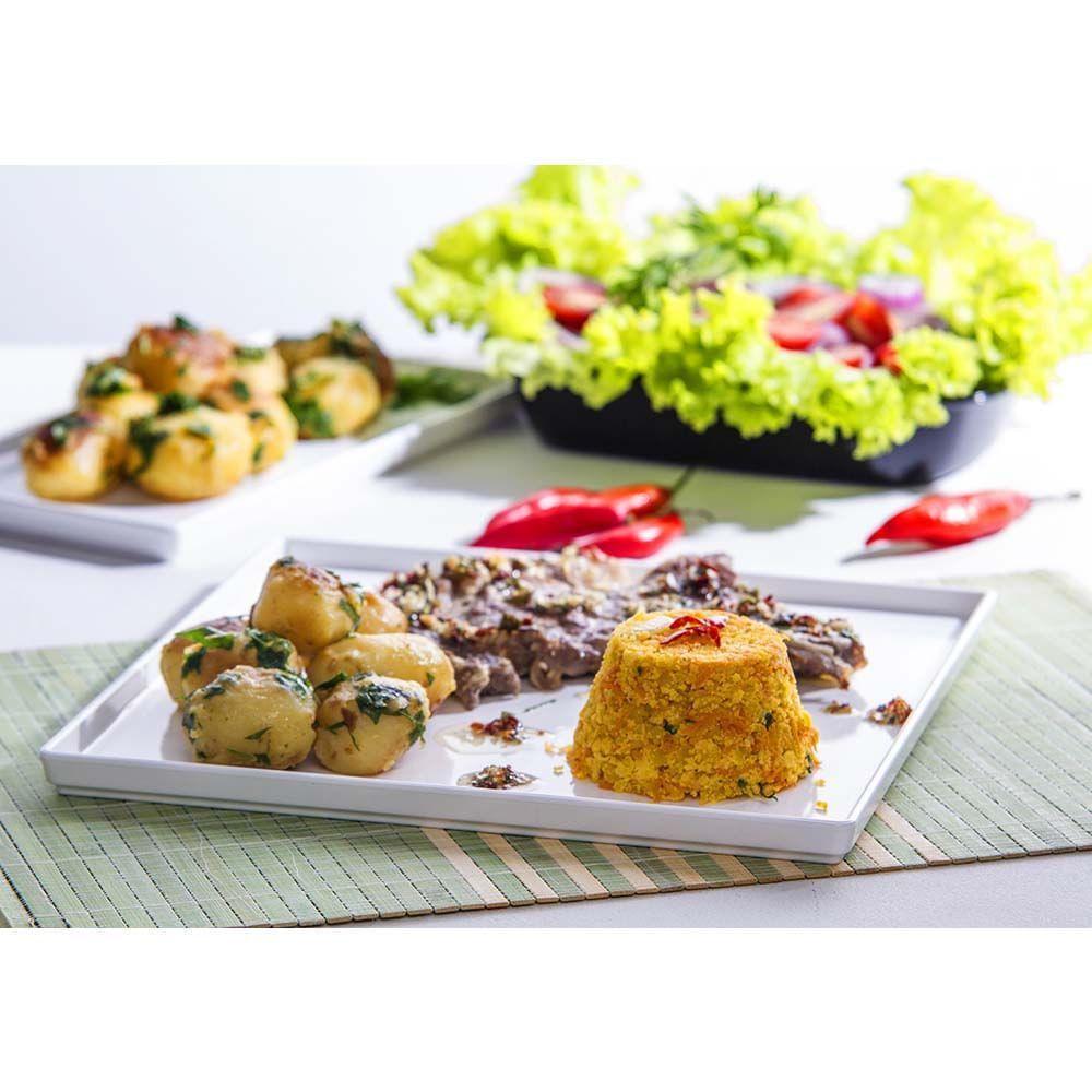 Prato Square Quadrado 27x27 Azul Em Polipropileno Linha Tendência Vem - 9