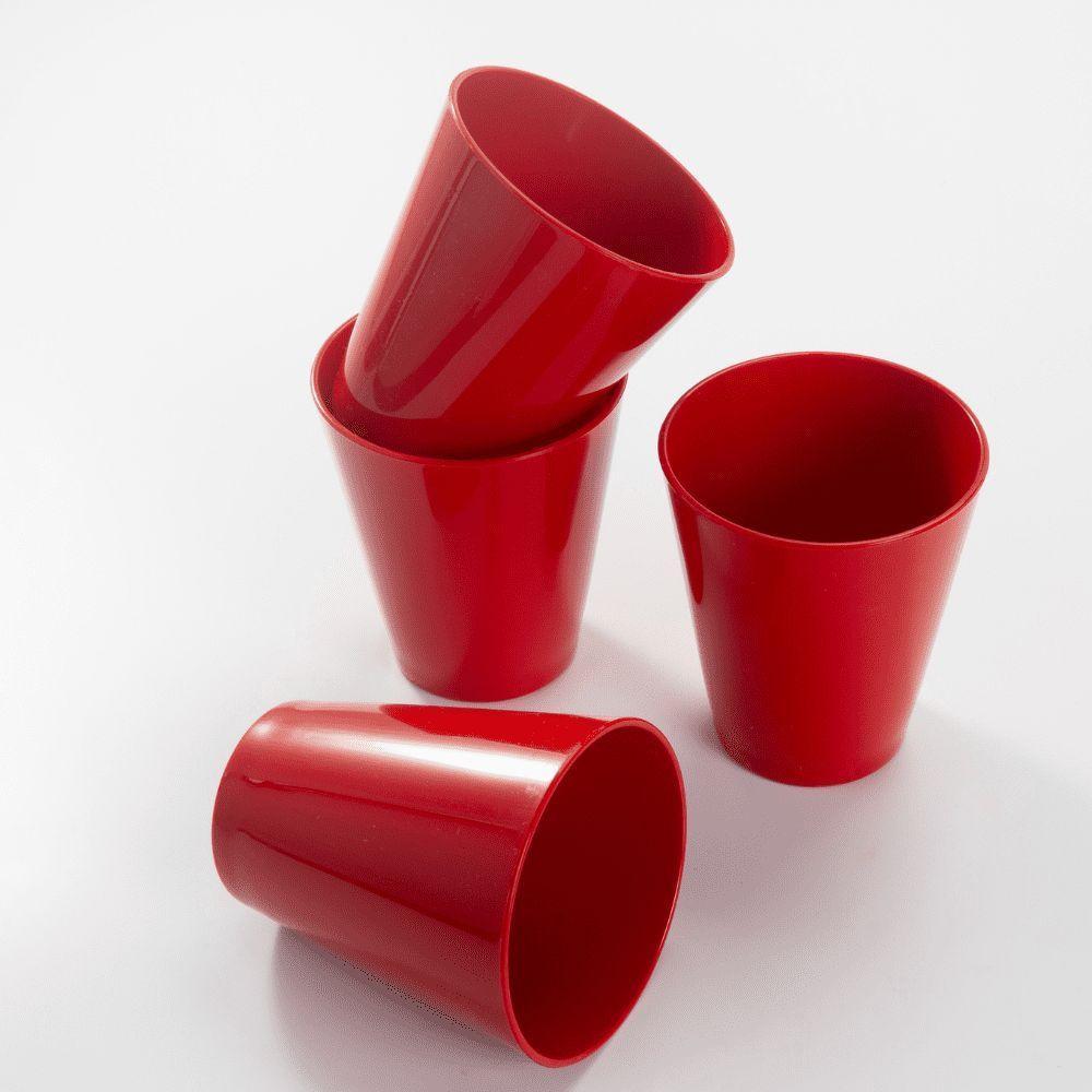 Copo Fresc Redondo 200ml Vermelho Em Polipropileno Linha Tropical Vem - 2