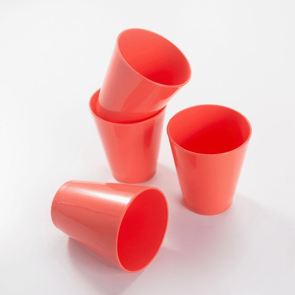 Copo Fresc Redondo 200ml Vermelho Em Polipropileno Linha Tropical Vem - 4