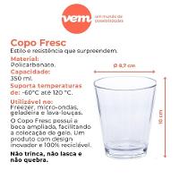 Copo Fresc Redondo 350ml Coral Em Policarbonato Linha Tendência Vem - 7