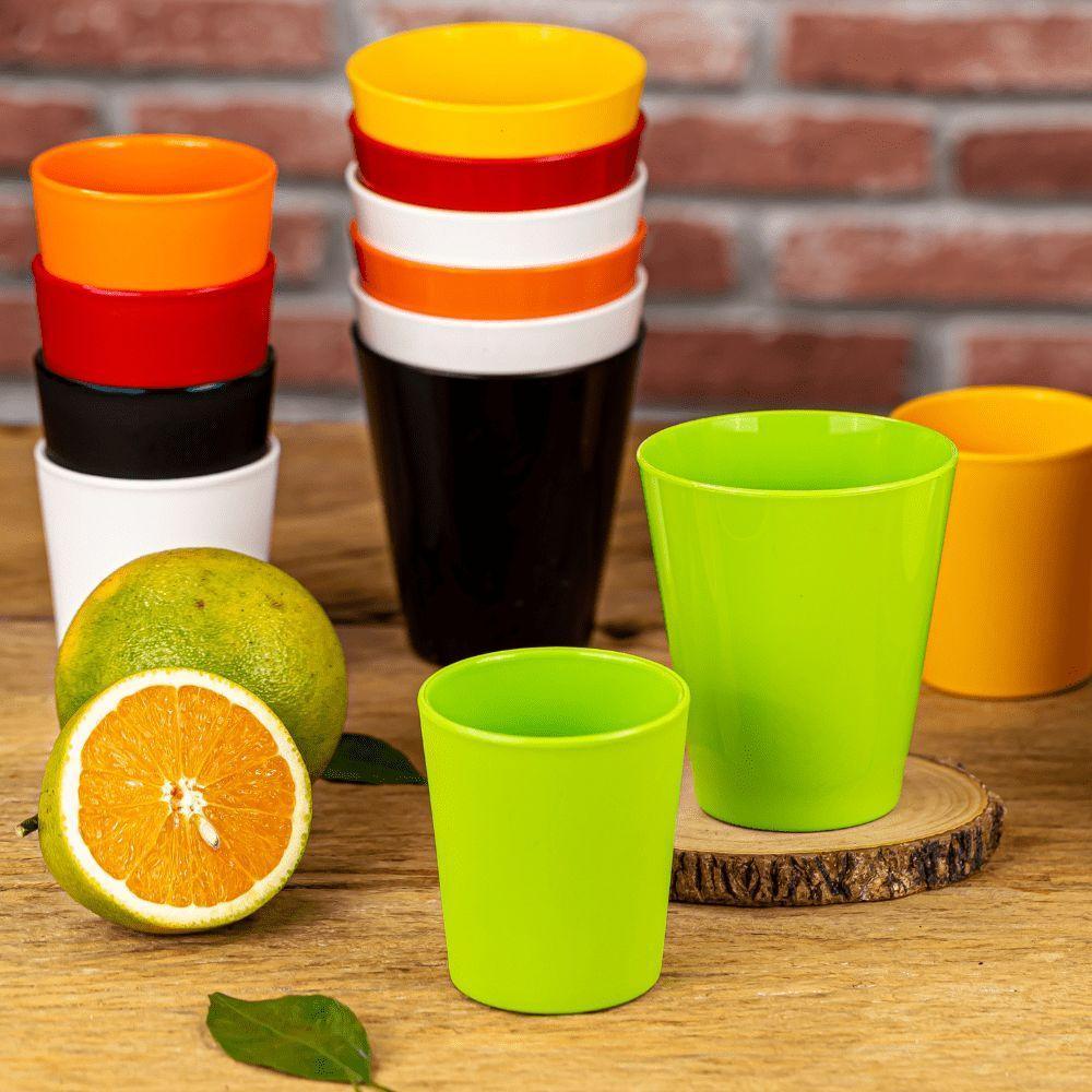 Copo Fresc Redondo 350ml Laranja Em Polipropileno Linha Tropical Vem - 5