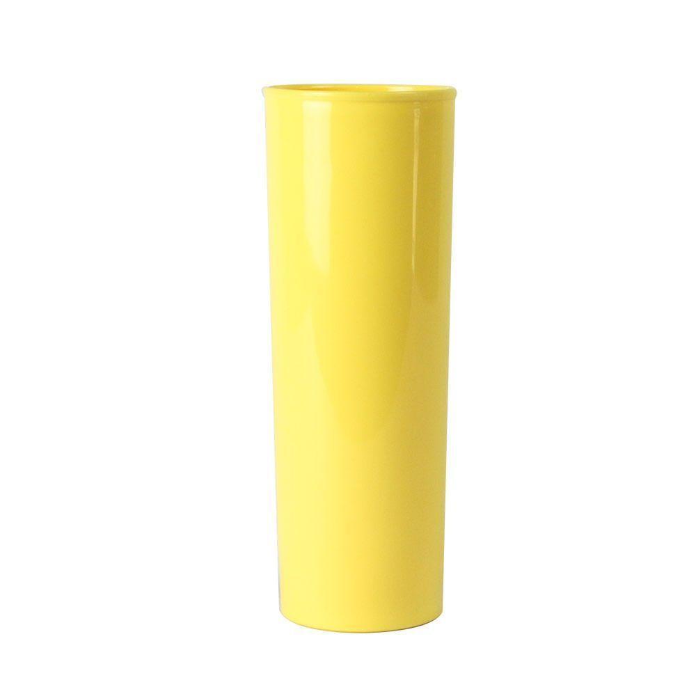 Copo Long Drink Slim 300ml Amarelo Claro Em Polipropileno Linha Tendência Vem - 3