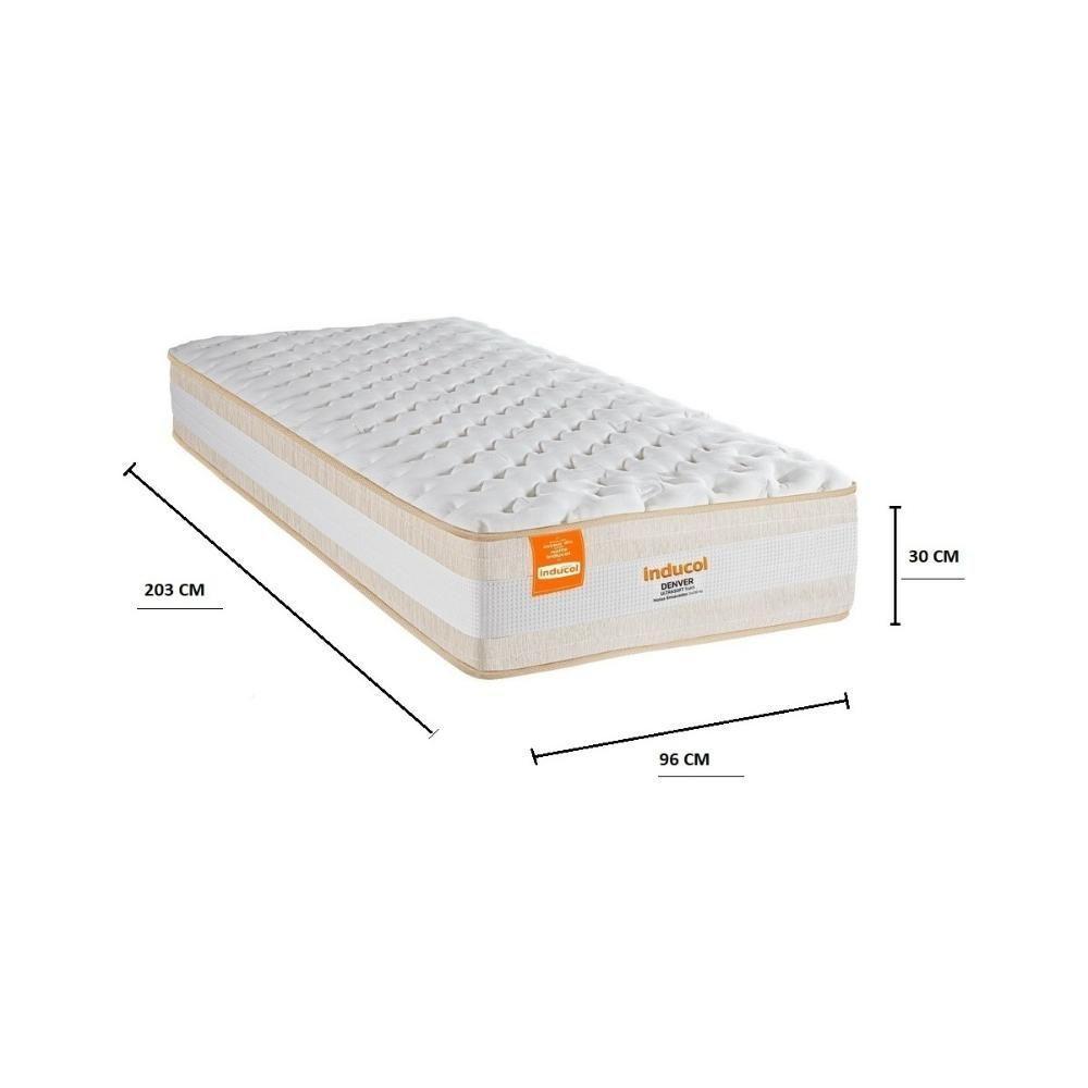 Colchão Solteirão Denver 96x203cm Molas Ensacadas Com Ultrasoft Foam Inducol Cr443b Branco/bege Branco/bege - 2