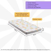 Colchão De Solteiro Com Espuma D20 88x188cm Inducol Cr452b Branco/cinza Branco/cinza - 3