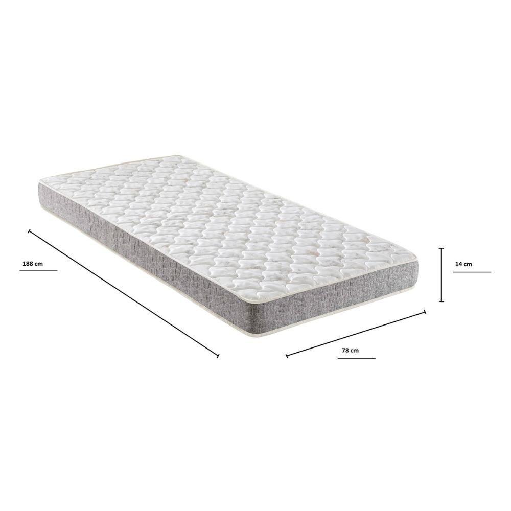 Colchão De Solteiro Com Espuma D23 78x188cm Inducol Cr451a Cinza Cinza - 2