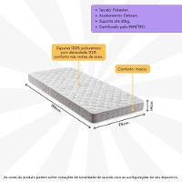 Colchão De Solteiro Com Espuma D23 78x188cm Inducol Cr451a Cinza Cinza - 3