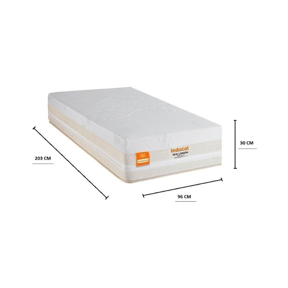Colchão Solteirão New London 96x203cm Molas Ensacadas Inducol Cr444b Branco/bege Branco/bege - 2