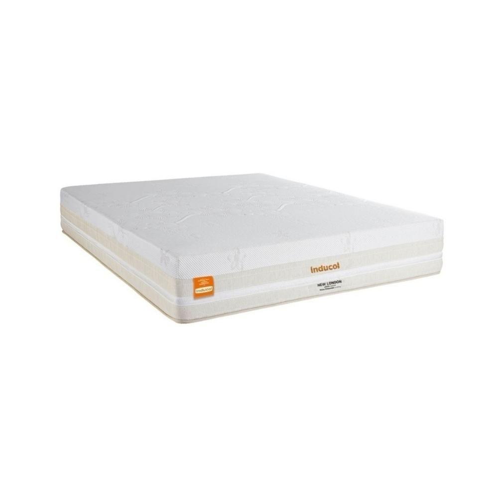 Colchão King New London 193x203cm Molas Ensacadas Inducol Cr444e Branco/bege Branco/bege - 1