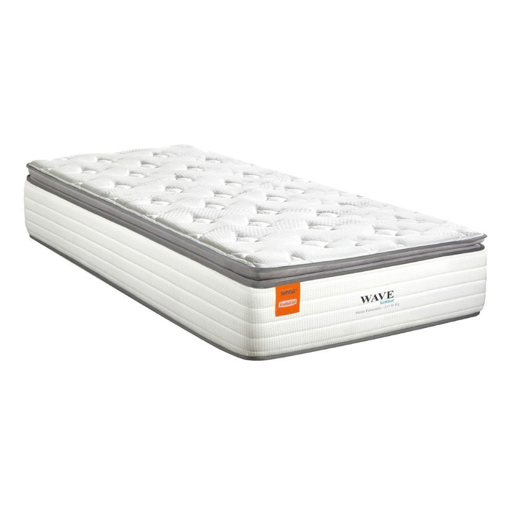 Colchão Solteiro Wave 88x188cm Molas Ensacadas Softgel Inducol Cr448a Branco Branco - 1