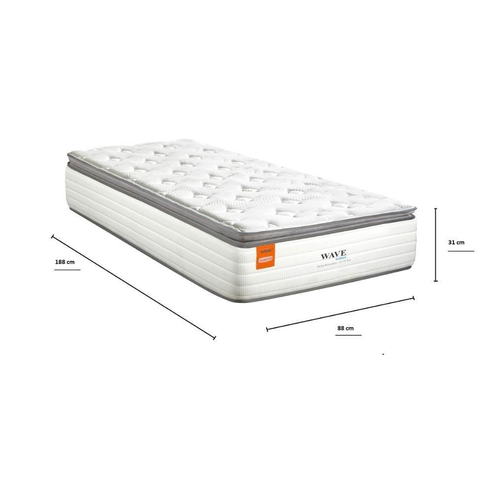 Colchão Solteiro Wave 88x188cm Molas Ensacadas Softgel Inducol Cr448a Branco Branco - 2