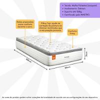 Colchão Solteiro Wave 88x188cm Molas Ensacadas Softgel Inducol Cr448a Branco Branco - 3