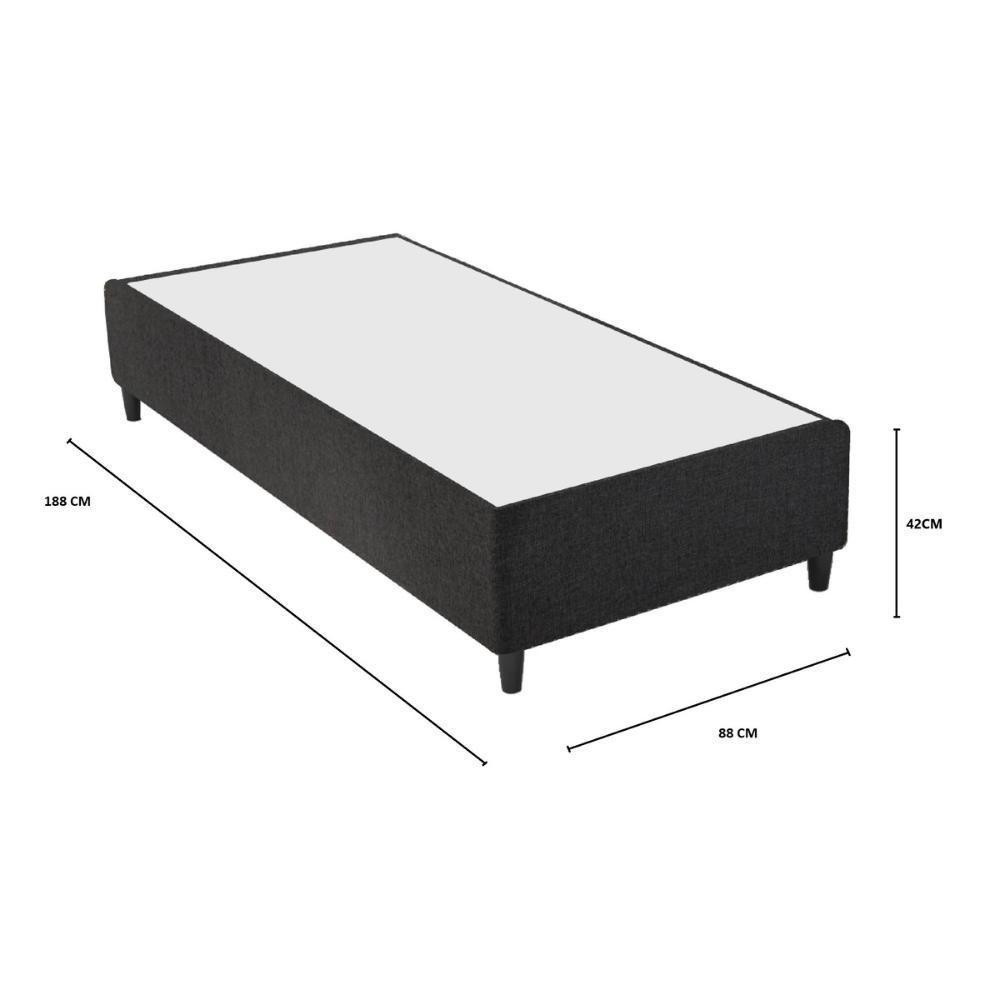 Base Box Solteiro 88x188cm Rústico Alpha Inducol Cr35246a Grafite Grafite - 2