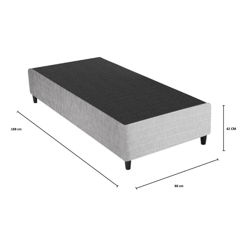 Base Box Sommier Solteiro 88x188cm Columbus Inducol Cr35247a Cinza Cinza - 2