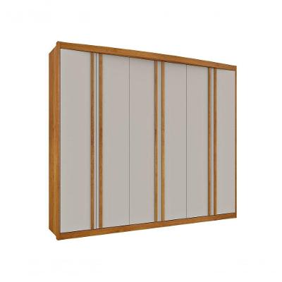 Guarda Roupa Casal Madrid 6 Portas Tcil Cinamomo/Off White.