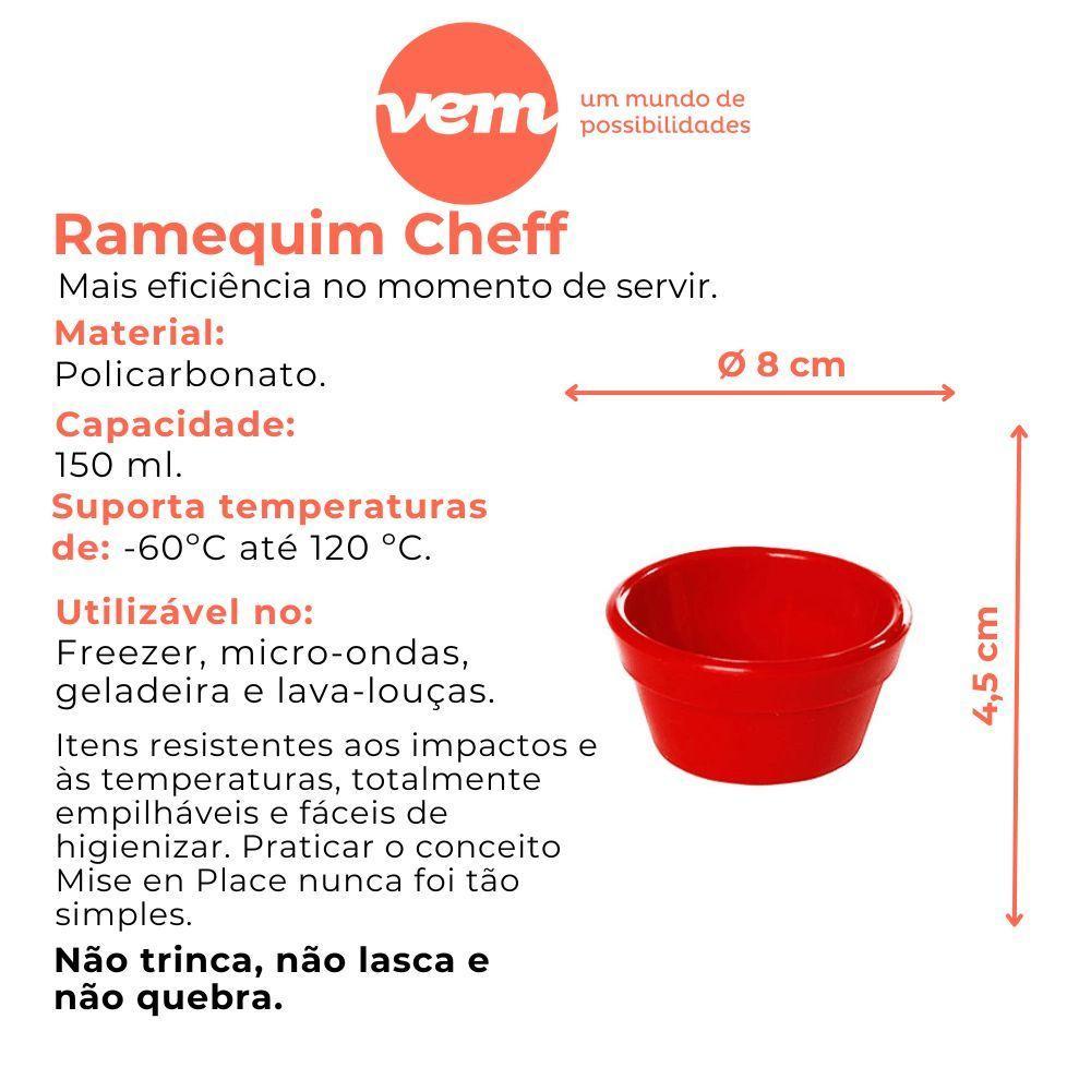 Ramequim Cheff 150ml Vermelho Em Policarbonato Linha Profissional Cook Vem - 5