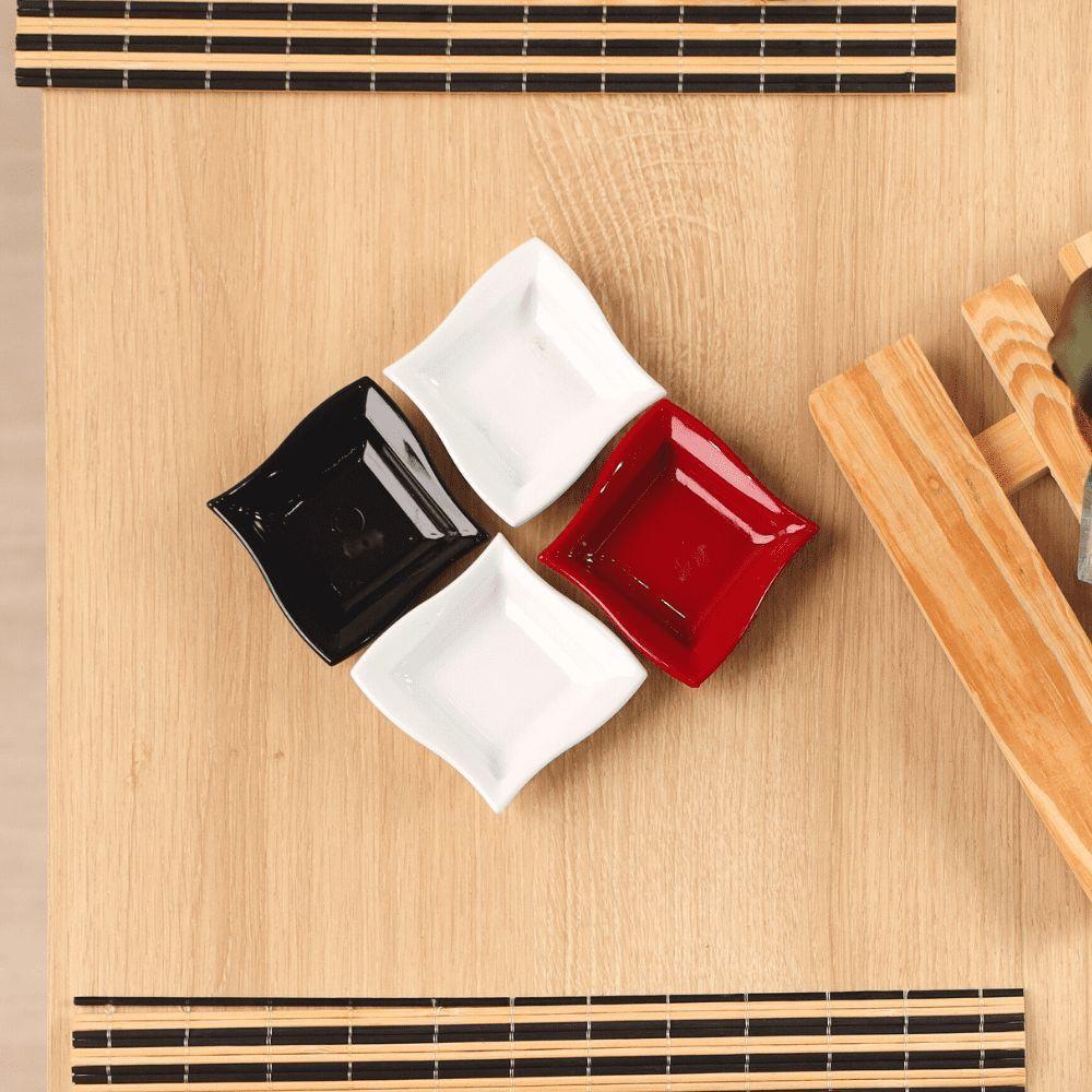 Molheira Shoyu Quadrada 60ml Amarela Em Polipropileno Linha Tropical Vem - 4