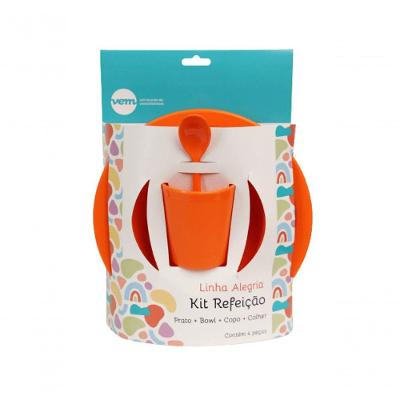 Kit Refeição Infantil Vem Laranja Linha Alegria