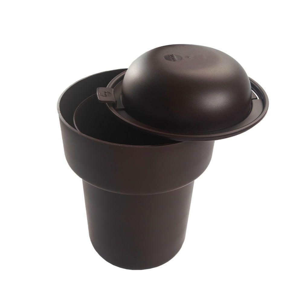 Lixeira Unique 5 Litros Marrom Em Polipropileno - Vem - 2