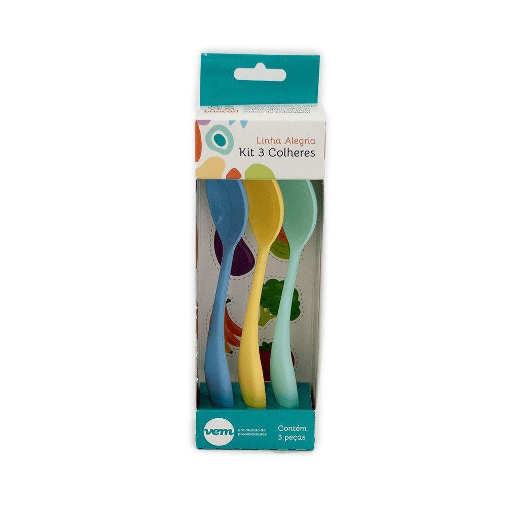 Kit Colher Dolce Vem Verde-azul-amarelo Pp Linha Alegria - 1