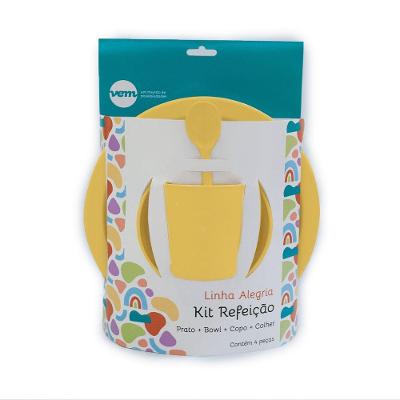 Kit Refeição Infantil Vem Amarelo Claro Linha Alegria