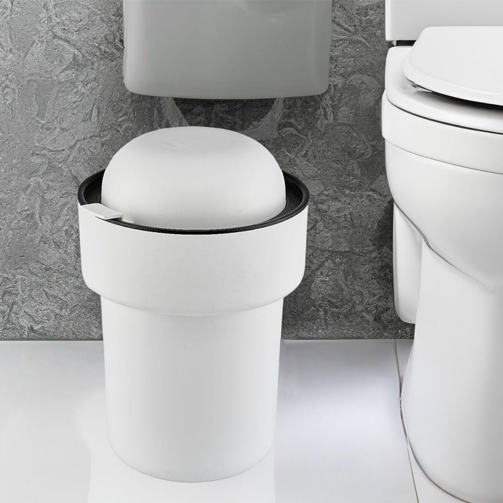 Lixeira Unique 5 Litros Preta Em Polipropileno - Vem - 2