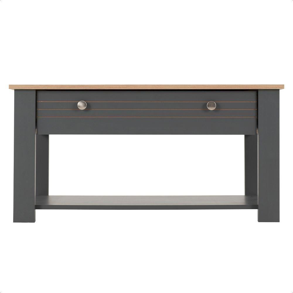 Mesa De Centro Para Sala De Estar Cinza Canada Caemmun - 2