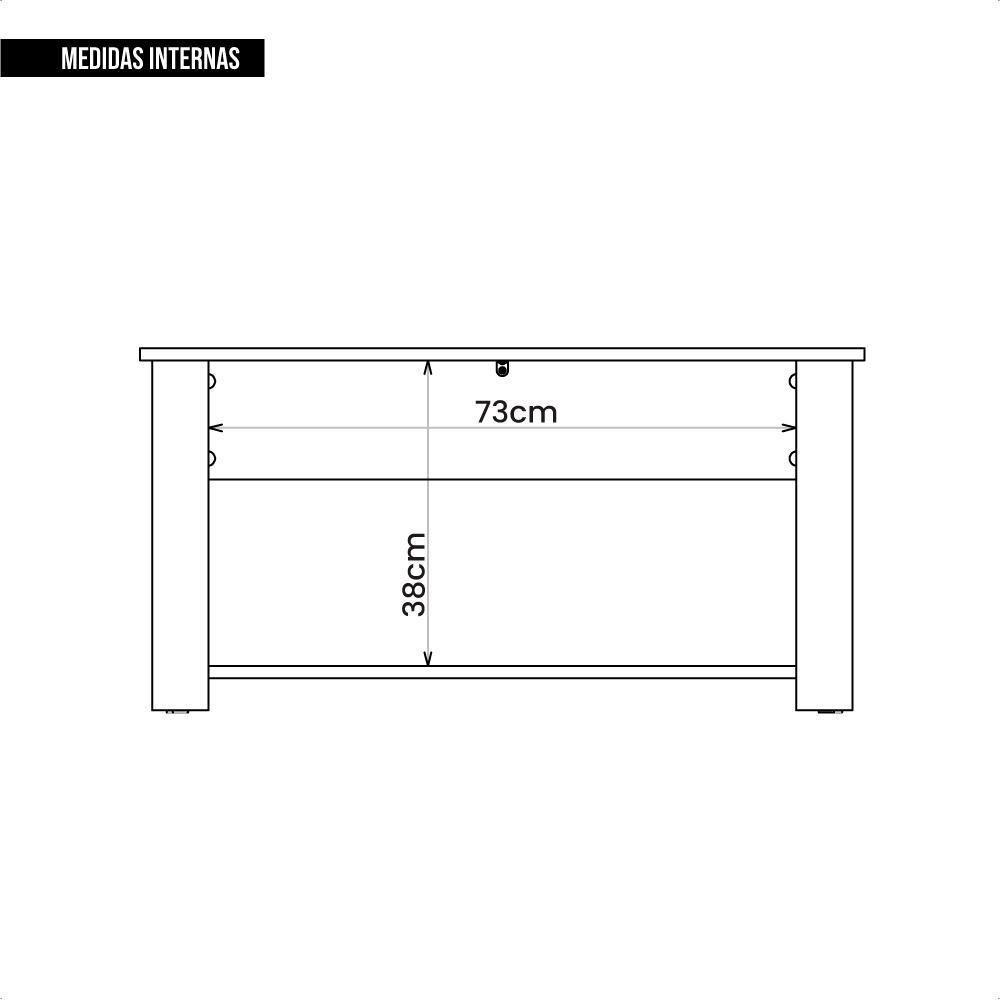 Mesa De Centro Para Sala De Estar Cinza Canada Caemmun - 6