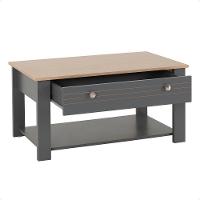 Mesa De Centro Para Sala De Estar Cinza Canada Caemmun - 3