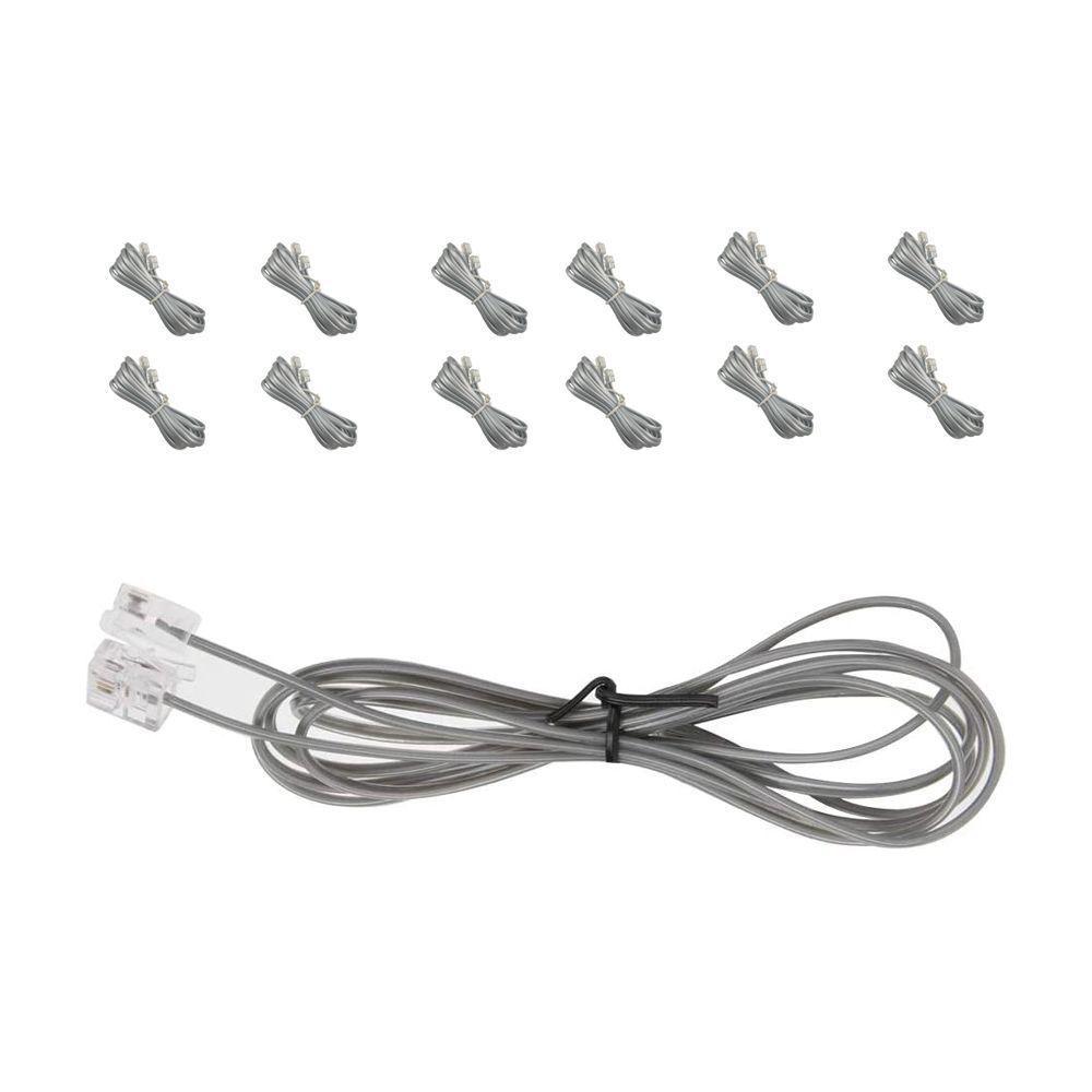 Fio Cabo Telefonico Rj11 1 Metro E 60Cm Kit 50 Uni Telefone - 1