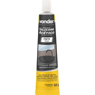 Borracha Silicone Preto 50g Acético Tubete Vonder