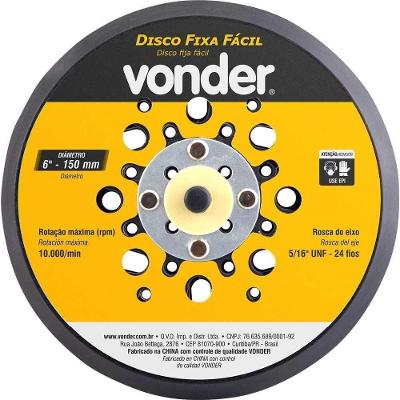 Disco Fixa Fácil 150mm Para Lixadeira Lrv350b Vonder