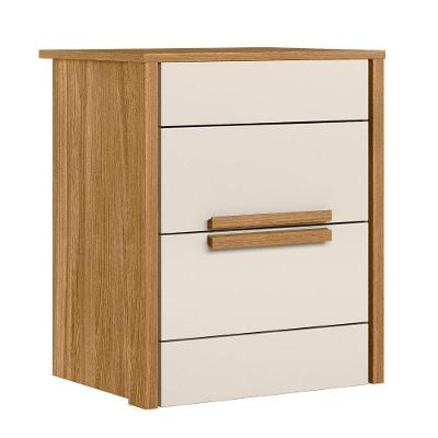 Mesa De Cabeceira Dhara 2 Gavetas Freijó Off White Moval
