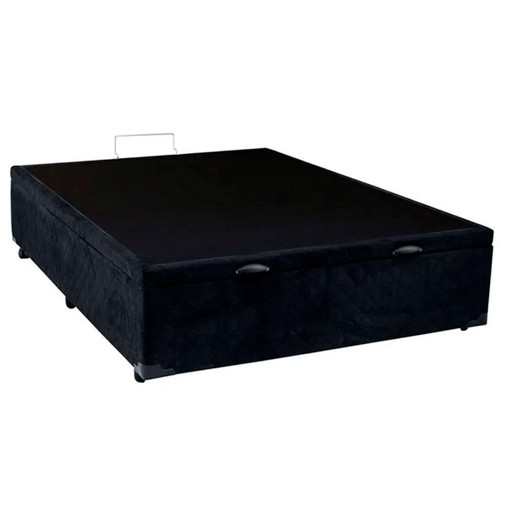 Cama Box Baú Viúva Sereneprime Suede Preto 44x128x188 - 2