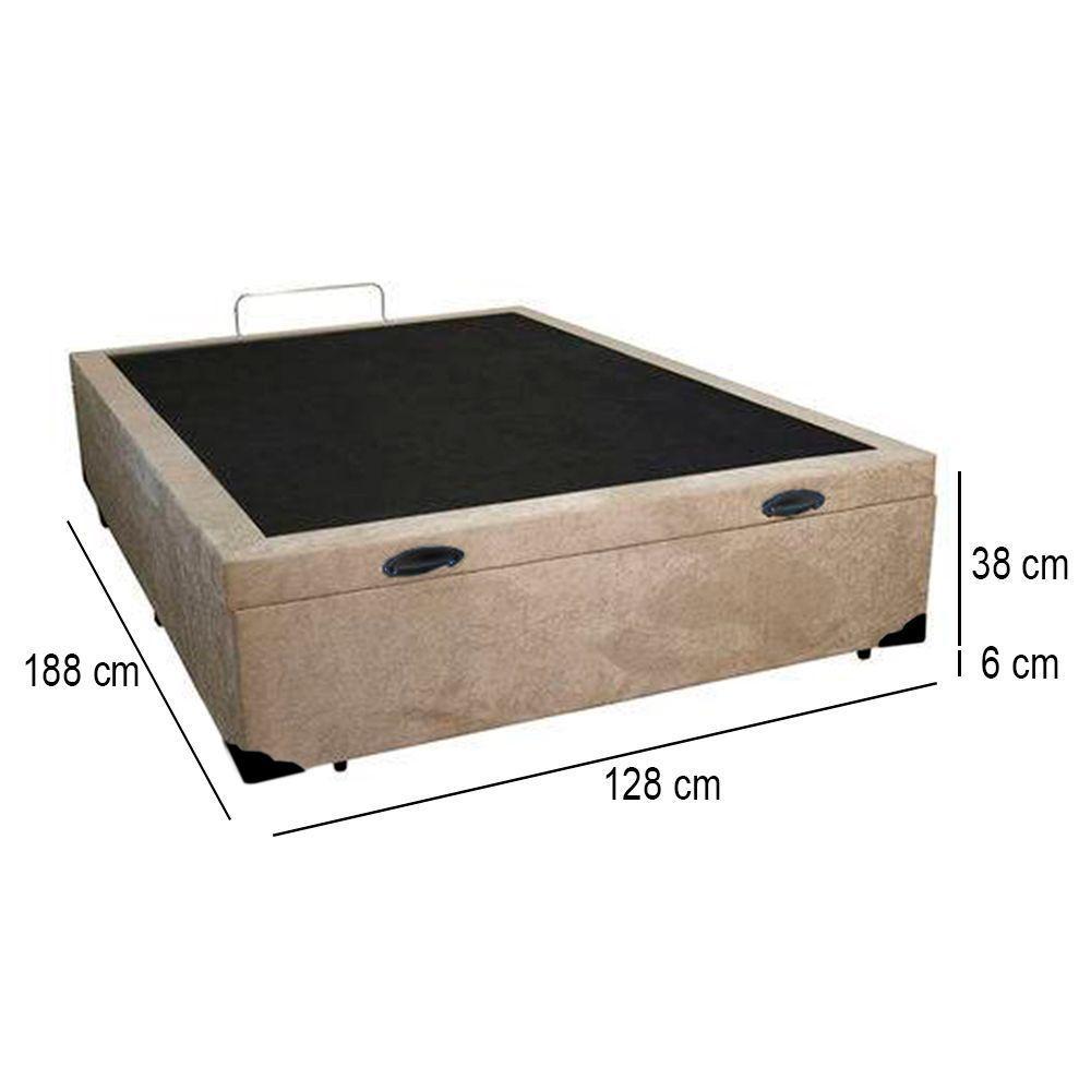 Cama Box Baú Viúva Sereneprime Suede Bege 44x128x188 - 5