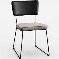 Kit 06 Cadeiras Estofada L02 Couríssimo Preto Linho Bege - 8