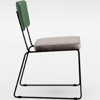 Kit 8 Cadeiras Estofada L02 Facto Verde Musgo Linho Bege