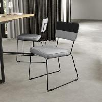 Kit 06 Cadeiras Estofada Faixa Corano Preto Linho Cinza - 9