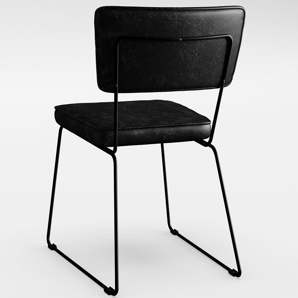 Kit 8 Cadeiras Estofada Sala De Jantar Couríssimo Preto - 3