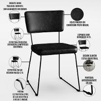 Kit 8 Cadeiras Estofada Sala De Jantar Couríssimo Preto - 8