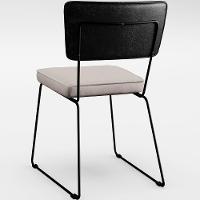 Kit 08 Cadeiras Estofada L02 Couríssimo Preto Linho Bege - 2