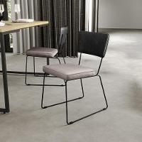 Kit 08 Cadeiras Estofada L02 Couríssimo Preto Linho Bege - 9