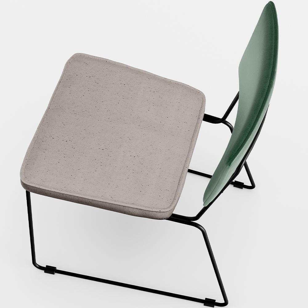 Kit 6 Cadeiras Estofada L02 Facto Verde Musgo Linho Bege - 3