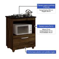 Balcão Para Cooktop De 4 Bocas 1 Porta Basculante Salvia Kaiki Móveis Ipe - 2