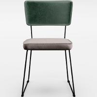 Kit 2 Cadeiras Estofada L02 Facto Verde Musgo Linho Bege - 5