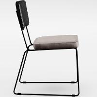 Kit 04 Cadeiras Estofada L02 Couríssimo Preto Linho Bege