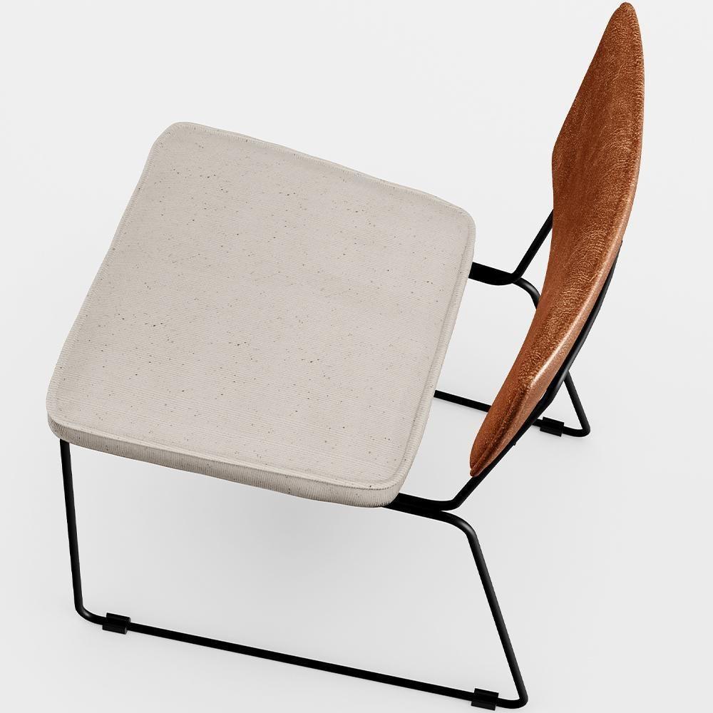 Kit 04 Cadeiras Estofada L02 Couríssimo Camel Linho Cru - 3