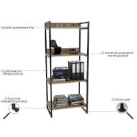Kit Mesa Para Escritório Com Estante 135 Cm Carvalho - 5