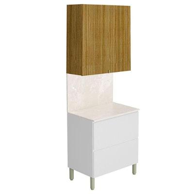 Cozinha Modulada Art 2 Peças 80cm Freijó ártico Riscatto - Kits Paraná